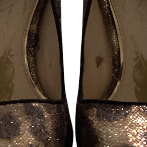 Jessica Simpson‎ golden leop print fabric heel size 7.5 - Picture 9 of 11